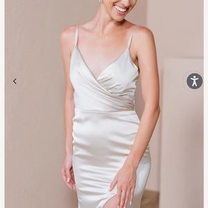 Champagne, Satin Bridesmaid Dress. Worn once.